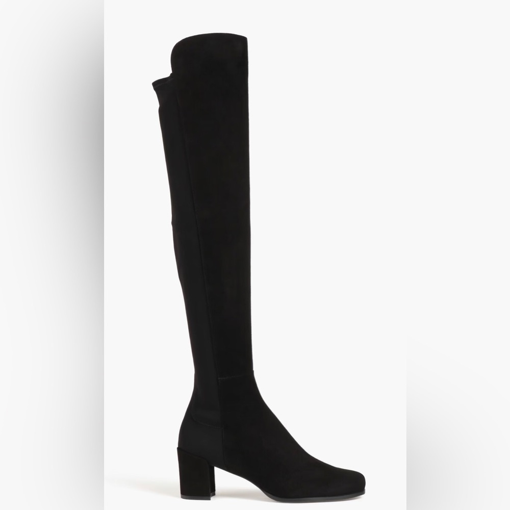 STUART WEITZMAN GILLIAN 60 CITY BOOT black Suede neoprene over the‎ knee boots - Picture 7 of 15